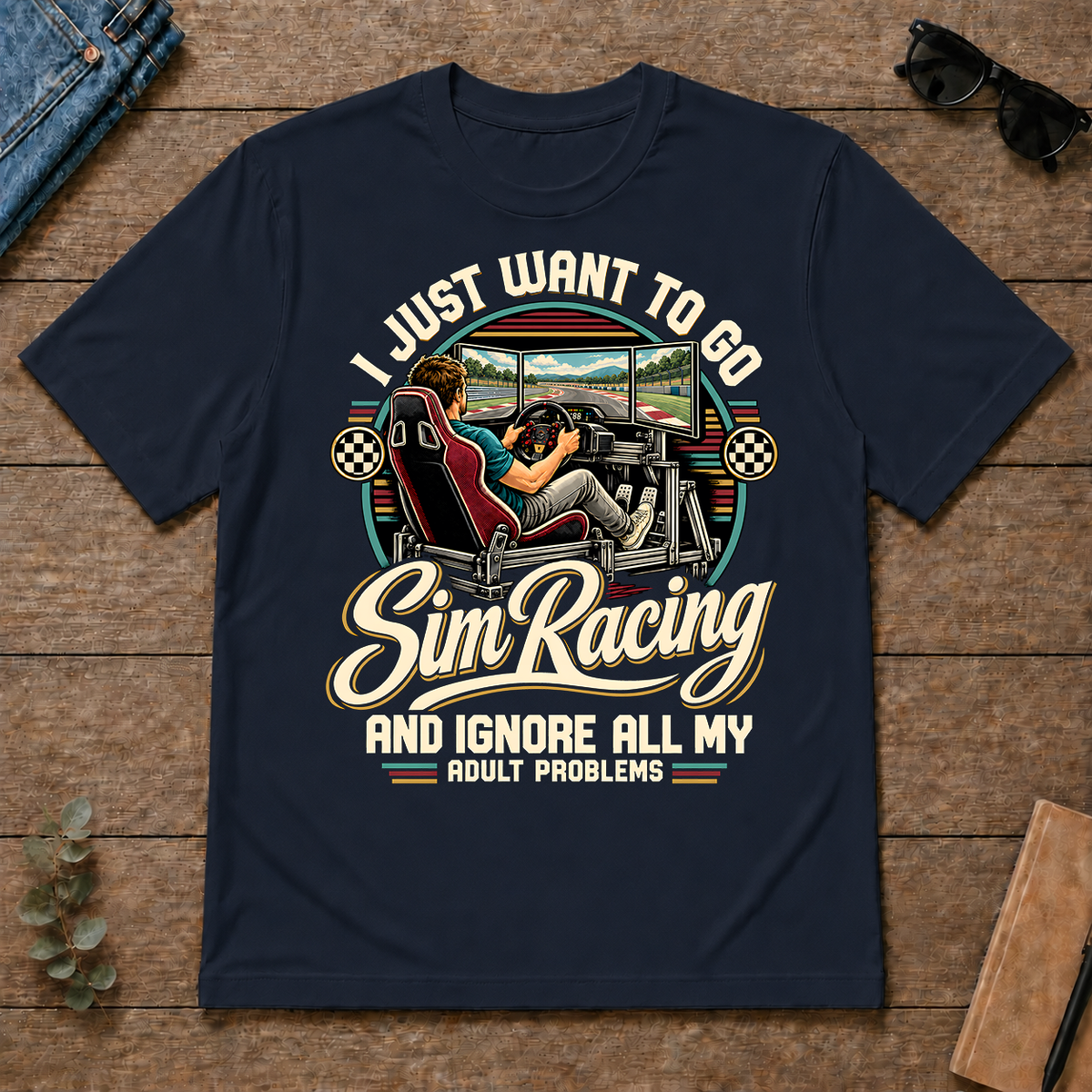 I Just Want To Go Sim Racing & Ignore All Adult Problems - navy - TS2D-Navy