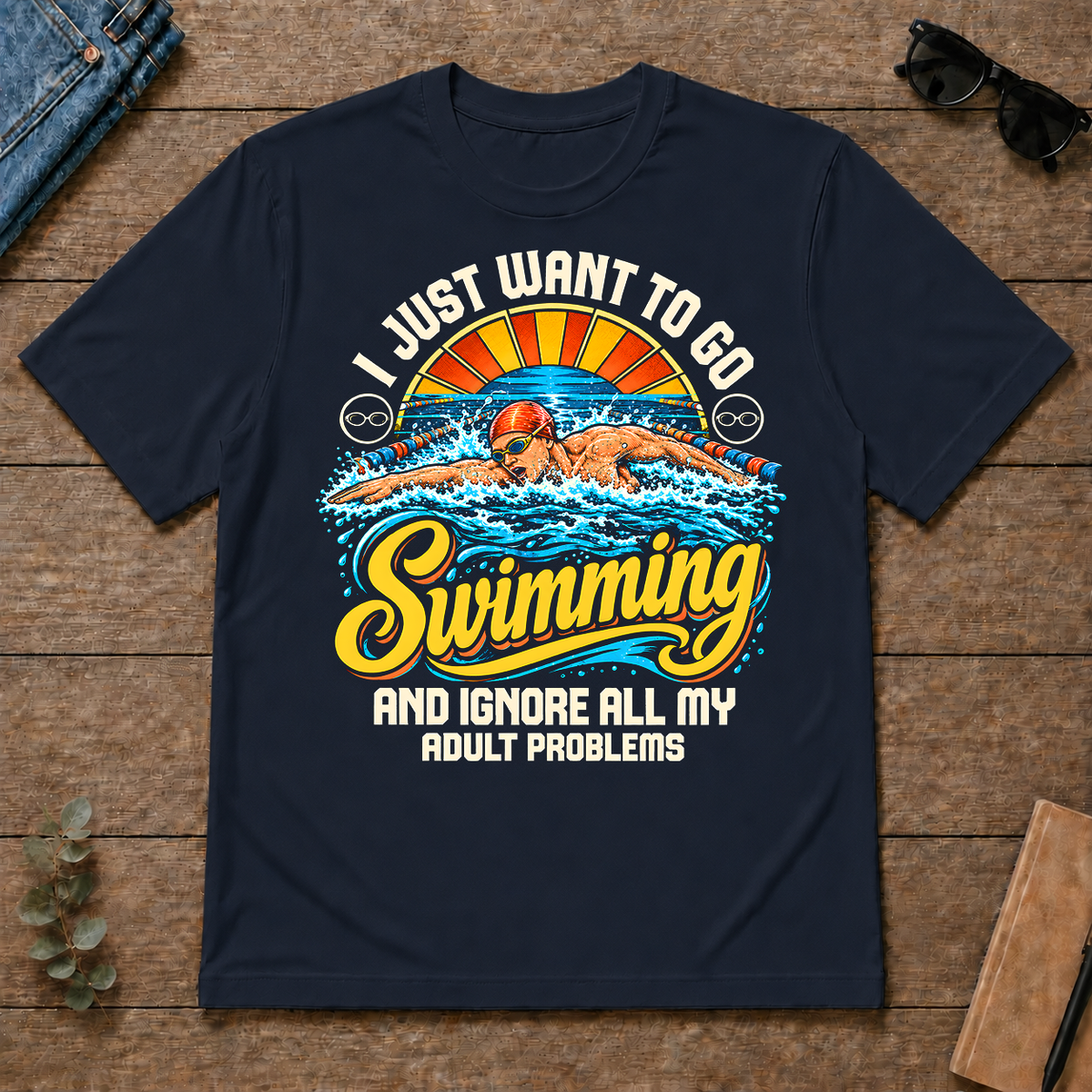 I Just Want To Go Swimming & Ignore All Adult Problems - navy - TS2D-Navy