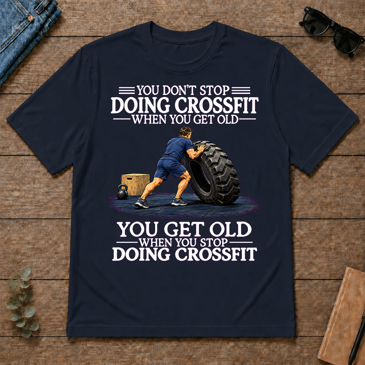 Old Man Don't Stop CrossFit - navy - TS2D-Navy