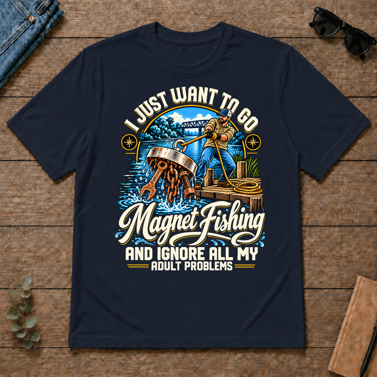 I Just Want To Go Magnet Fishing & Ignore All Adult Problems - navy - TS2D-Navy