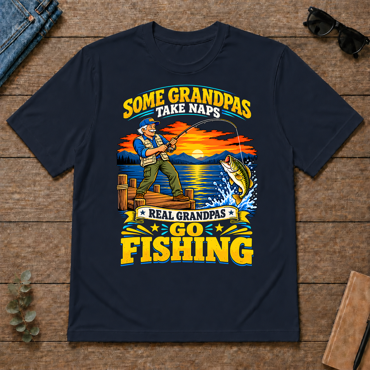 Real Grandpas Go Fishing - navy - TS2D-Navy