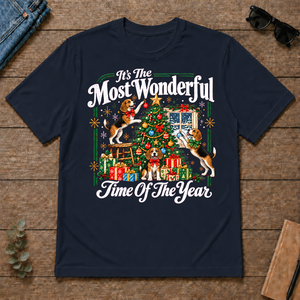 Wonderful Christmas Beagle - navy - TS2D-Navy