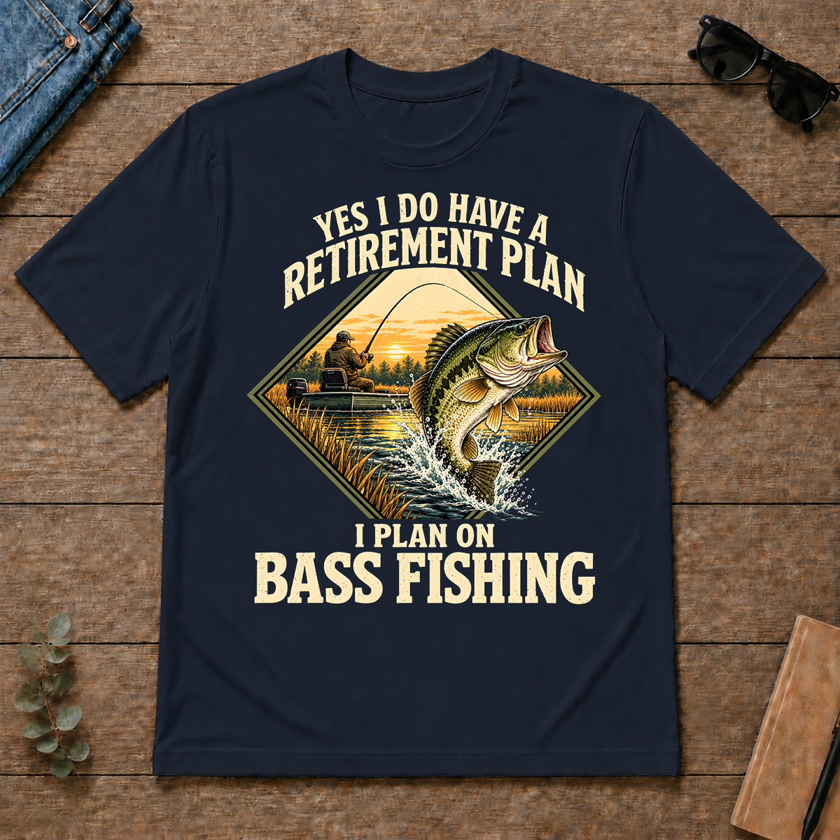 I Plan On Bass Fishing - navy - TS2D-Navy