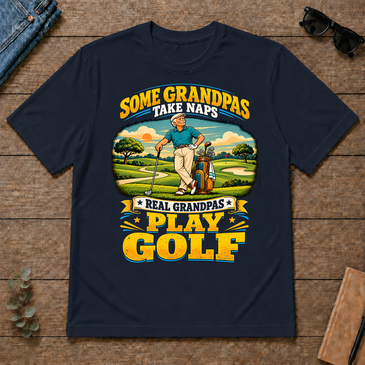 Real Grandpas Play Golf - navy - TS2D-Navy