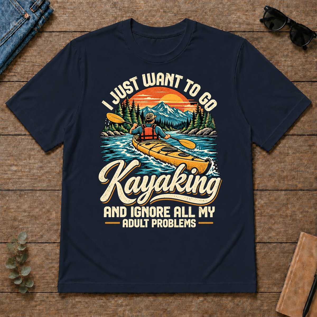 I Just Want To Go Kayaking & Ignore All Adult Problems - navy - TS2D-Navy