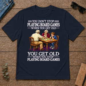 Old Man Don't Stop Playing Board Games - navy - TS2D-Navy