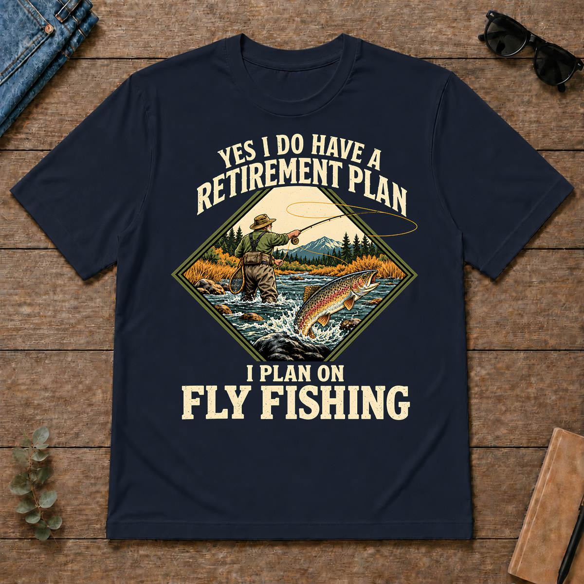 I Plan On Fly Fishing - navy - TS2D-Navy
