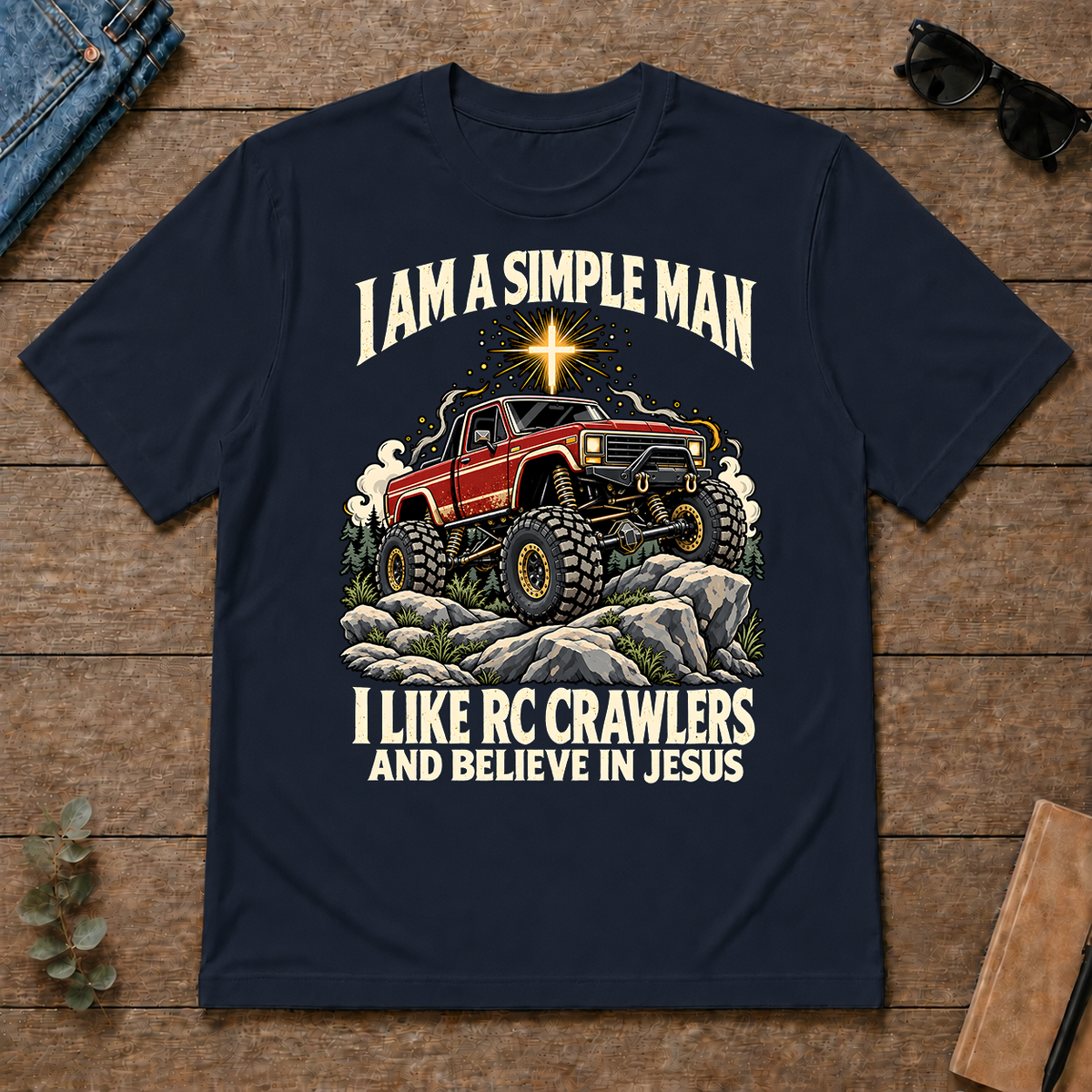 I Like RC Crawlers & Believe In Jesus - navy - TS2D-Navy