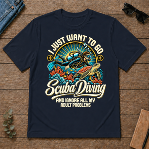 I Just Want To Go Scuba Diving & Ignore All Adult Problems - navy - TS2D-Navy
