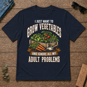 Vintage I Just Want To Grow Vegetables - navy - TS2D-Navy