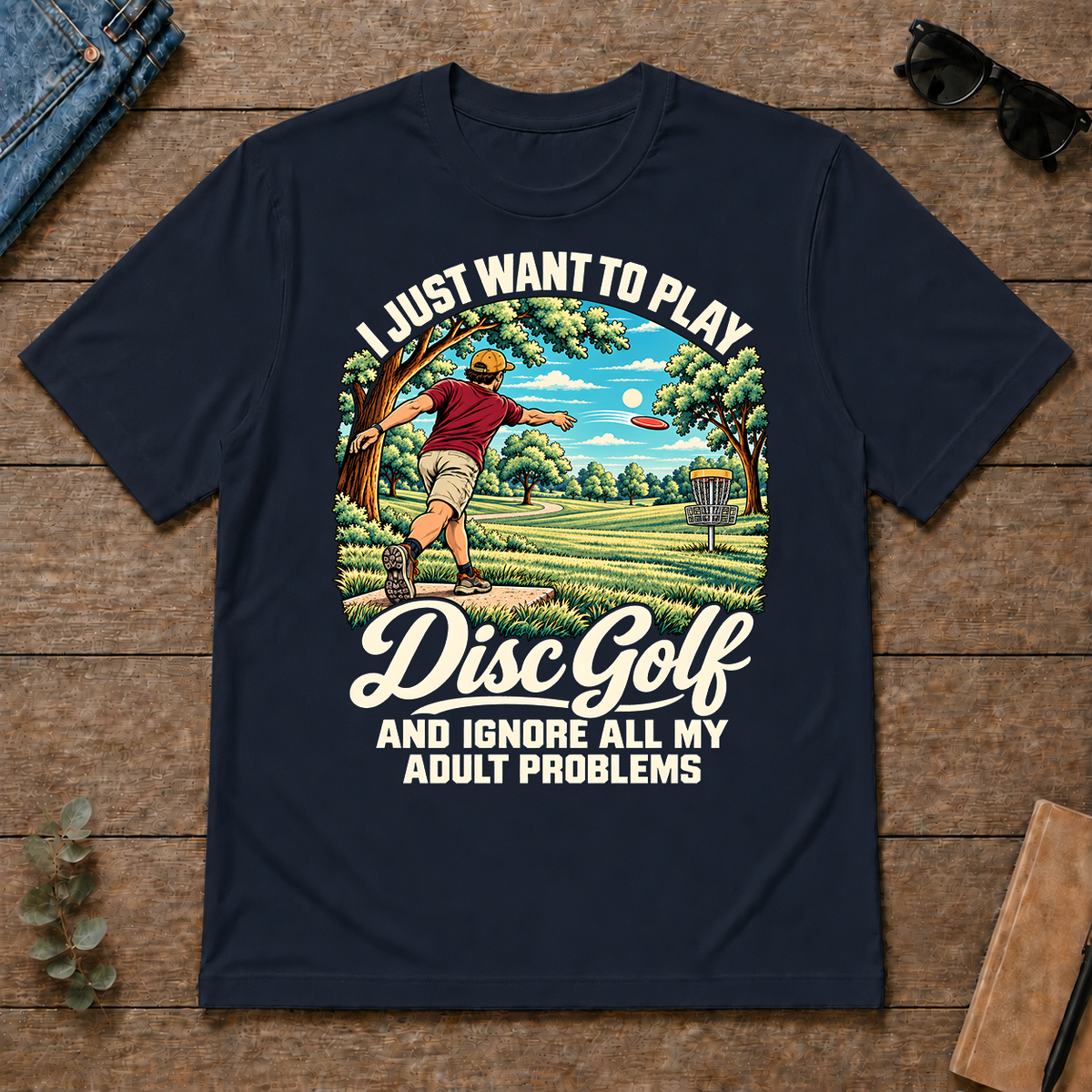 I Just Want To Play Disc Golf & Ignore All Adult Problems - navy - TS2D-Navy