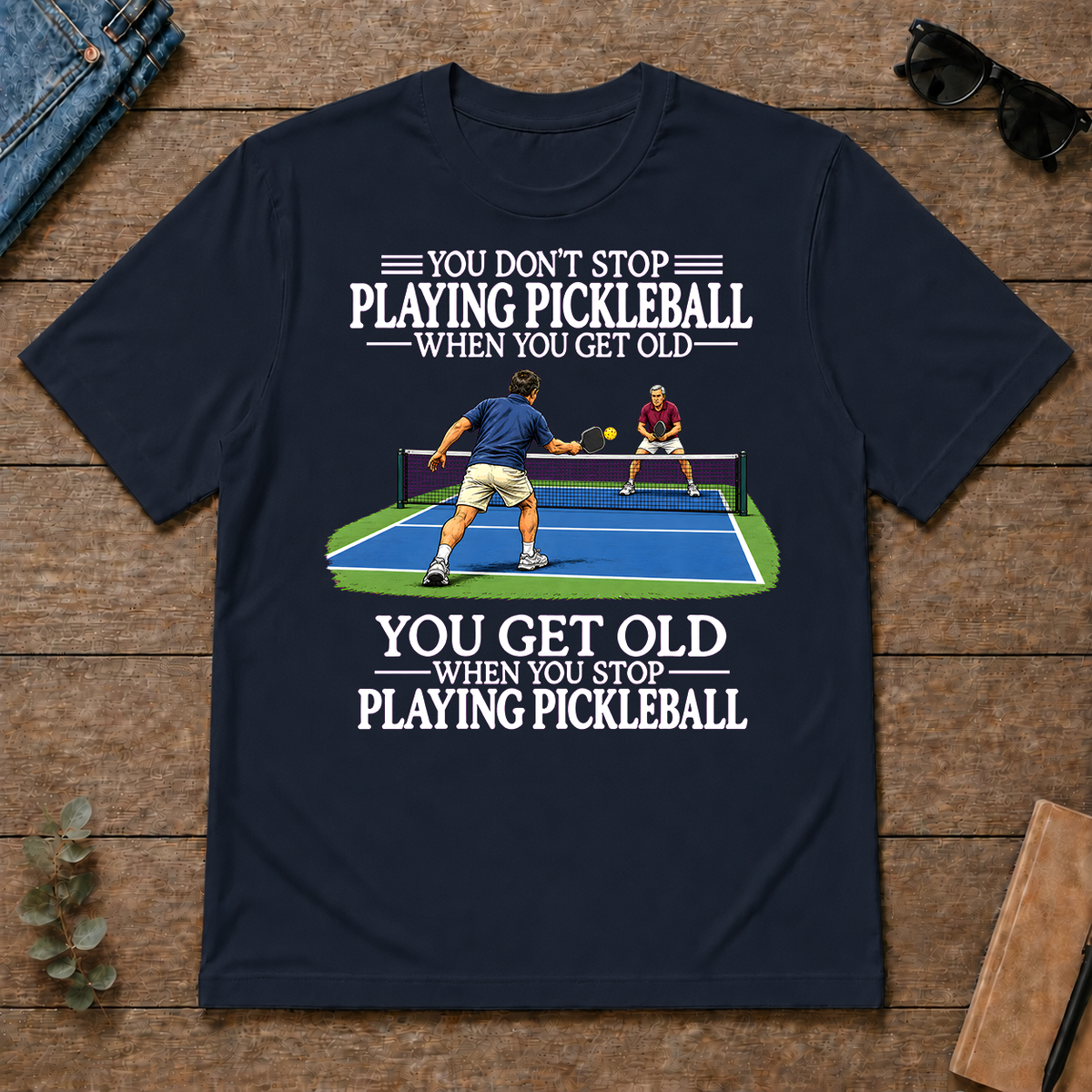 Old Man Don't Stop Pickleball - navy - TS2D-Navy