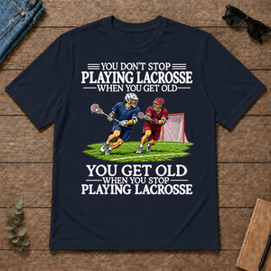 Old Man Don't Stop Lacrosse - navy - TS2D-Navy