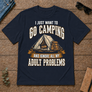 Vintage I Just Want To Go Camping - navy - TS2D-Navy