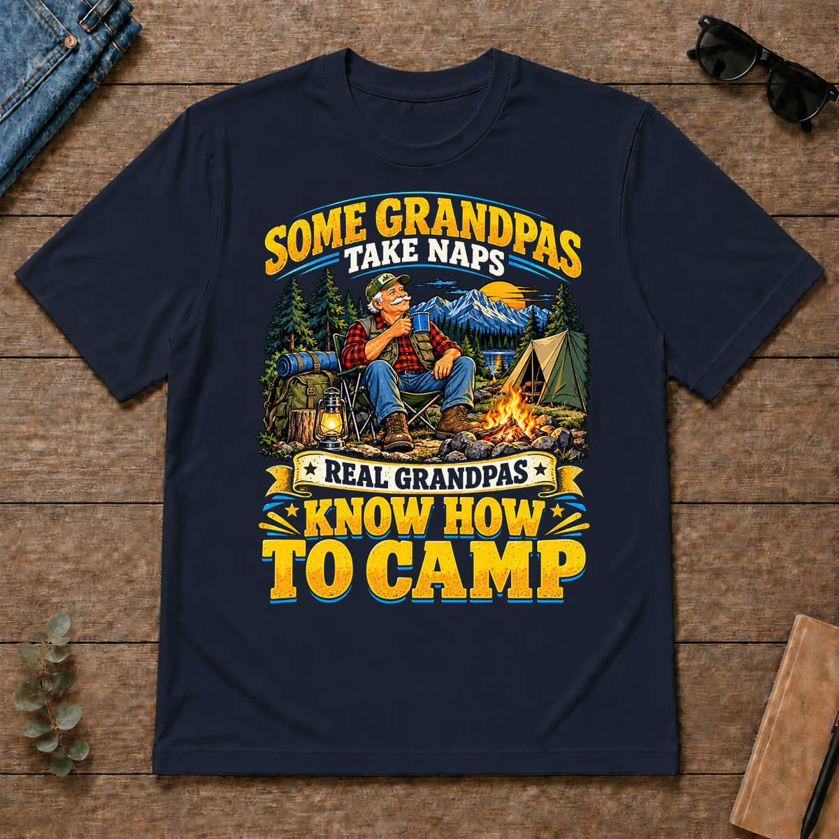 Real Grandpas Know How To Camp - navy - TS2D-Navy