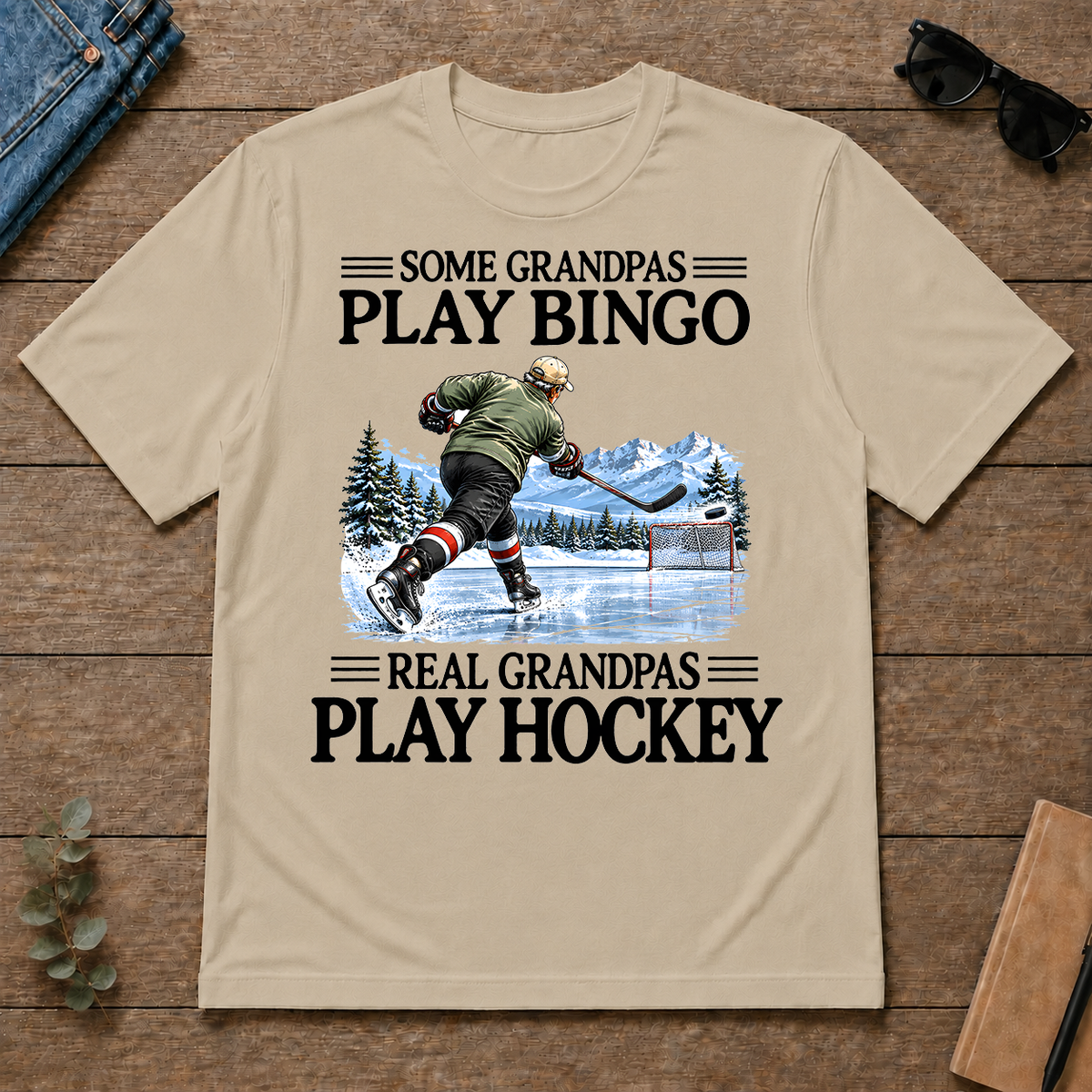 Some Grandpas Play Bingo Real Grandpas Play Hockey - sand - TS2D-Sand