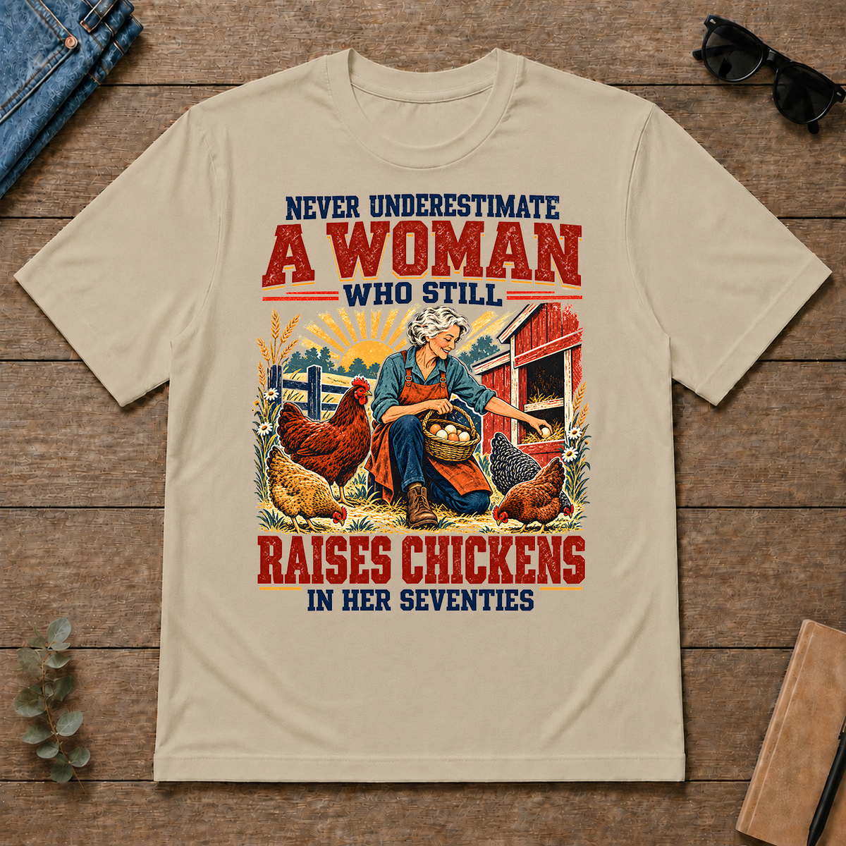 Never Underestimate A Woman Still Raises Chickens In Her 70s - sand - TS2D-Sand