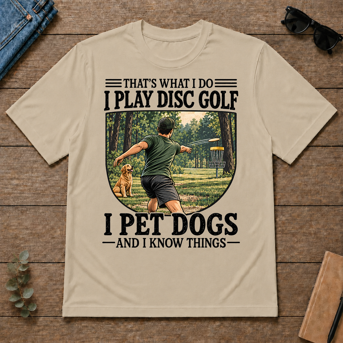 I Play Disc Golf And I Pet Dog - sand - TS2D-Sand