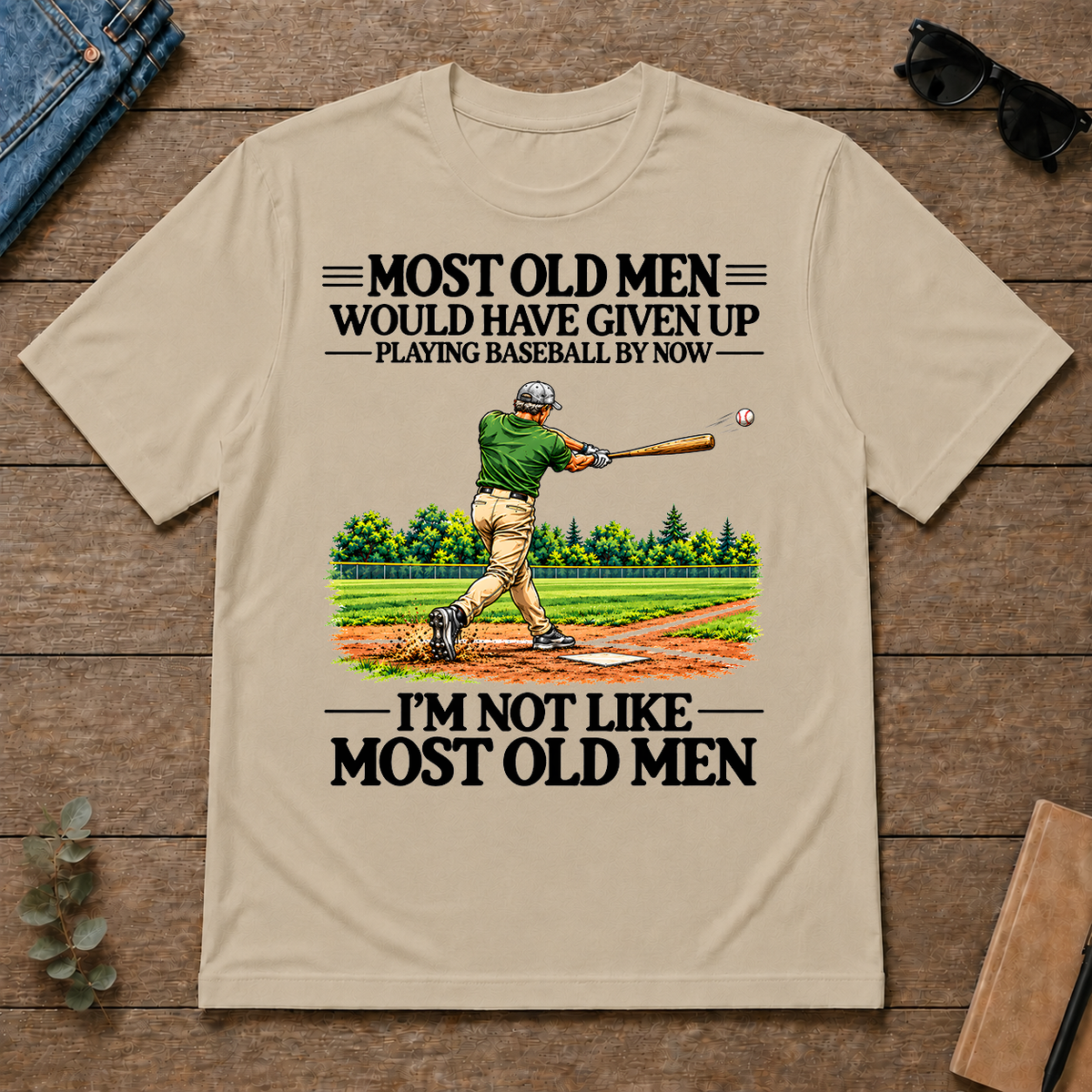 Most Old Man Would Have Given Up Playing Baseball - sand - TS2D-Sand