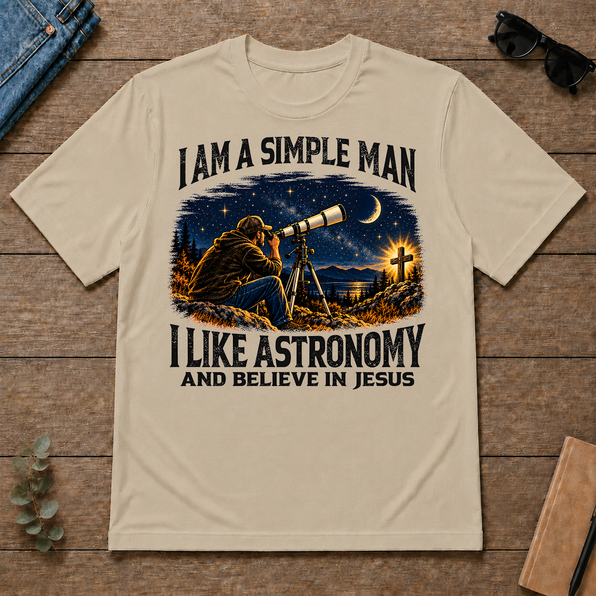 I Am Simple Man I Like Astronomy - sand - TS2D-Sand