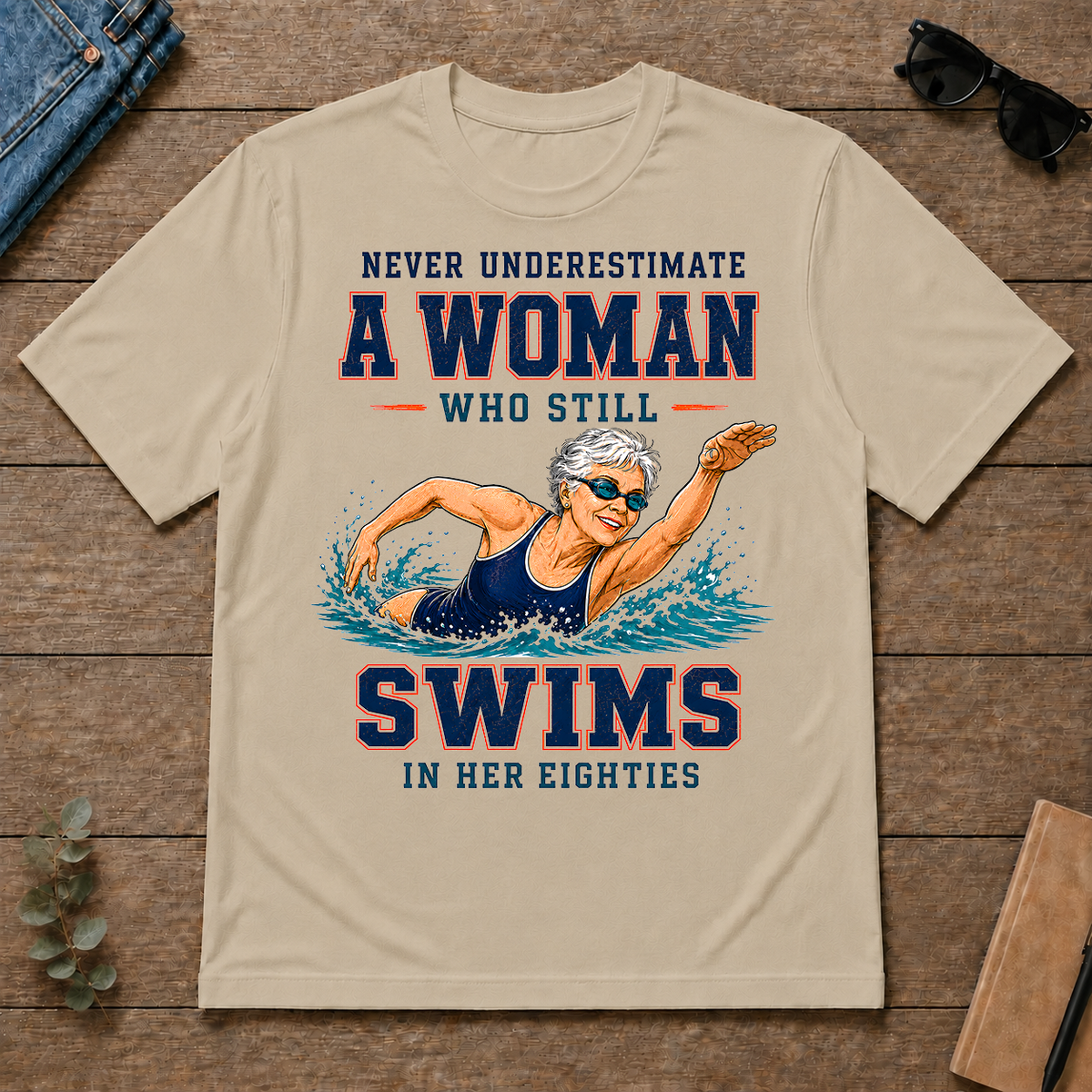 Never Underestimate A Woman Still Swims In Her 80s - sand - TS2D-Sand