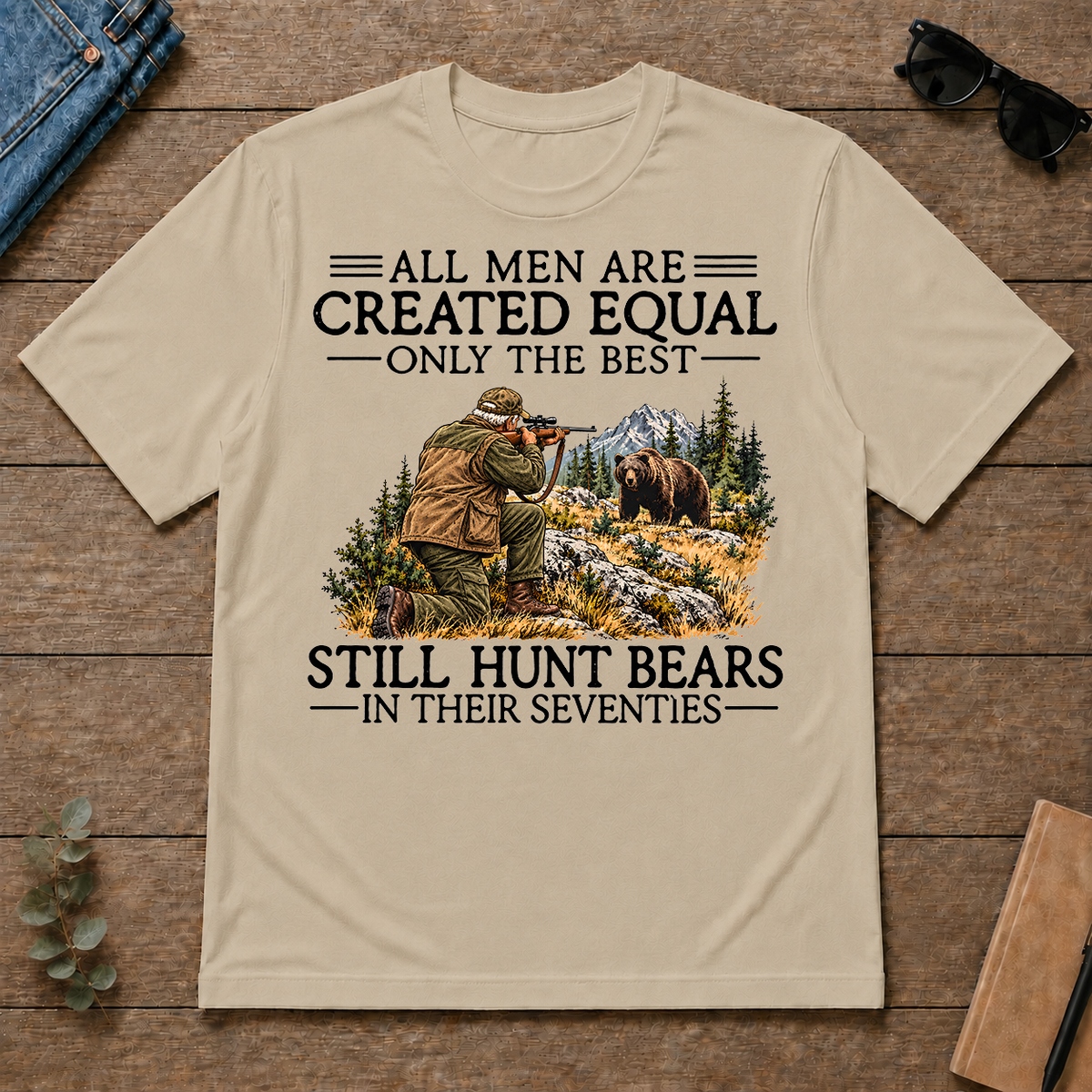 All Men Are Created Equal Deer Hunting 70s - sand - TS2D-Sand