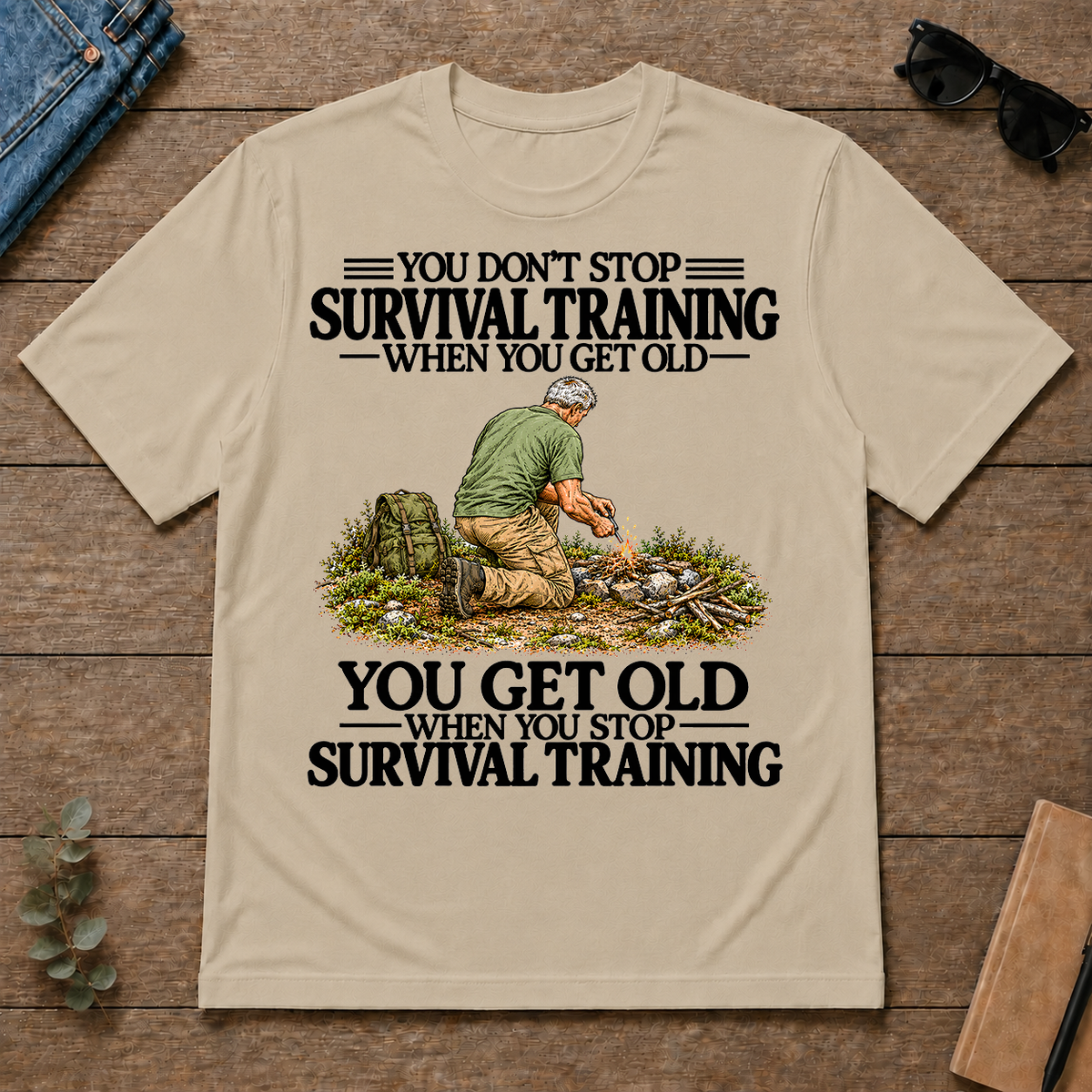 Don't Stop Survival Training Vintage Art - sand - TS2D-Sand