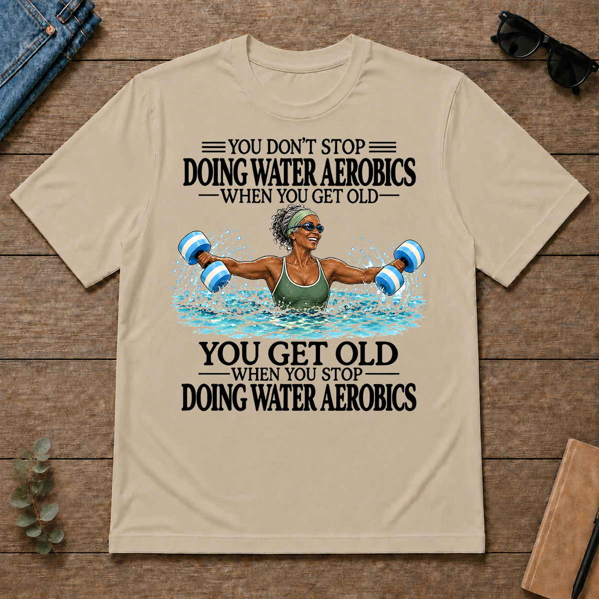 Don't Stop Water Aerobics Woman - sand - TS2D-Sand