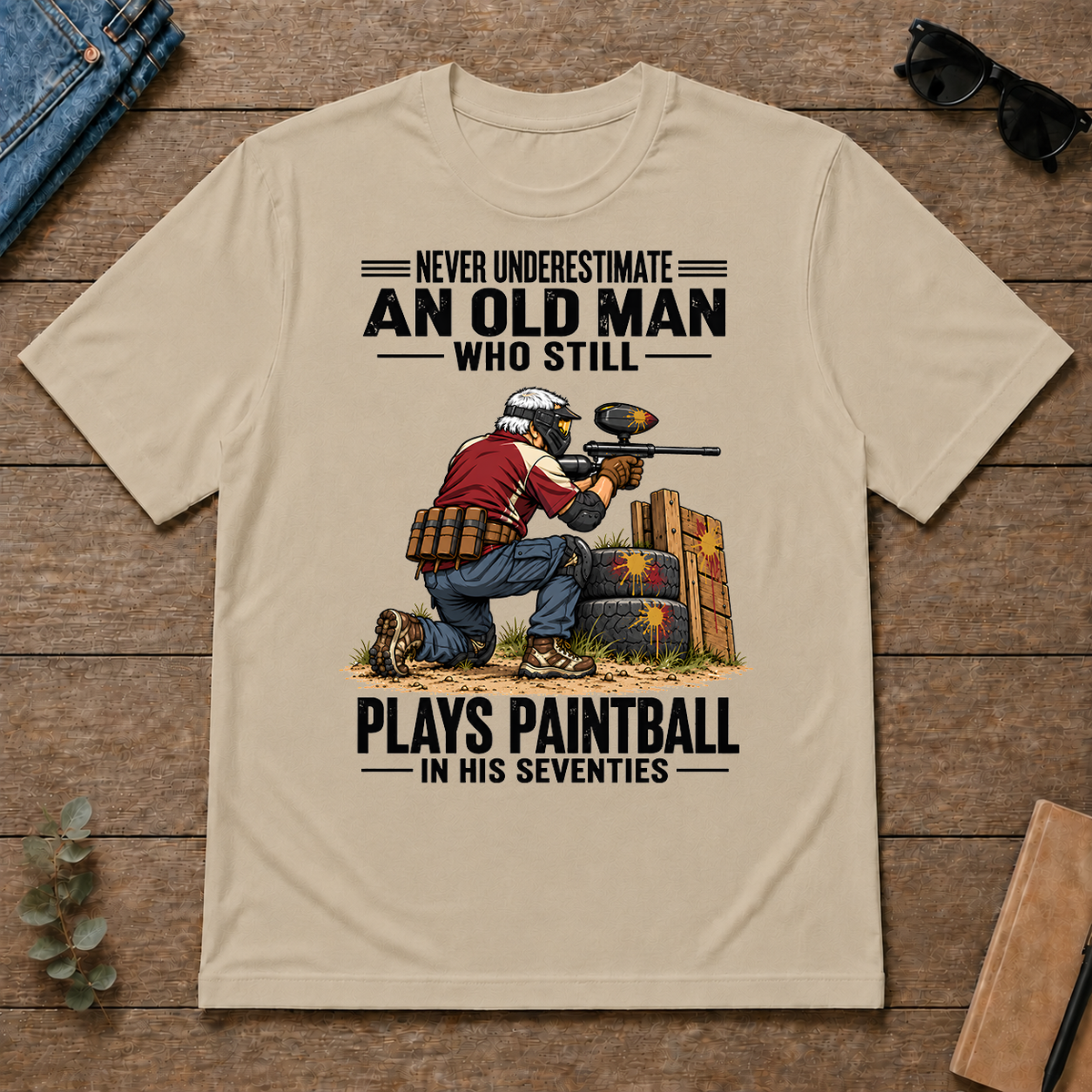 An Old Man Still Plays Paintball In His 70s - sand - TS2D-Sand