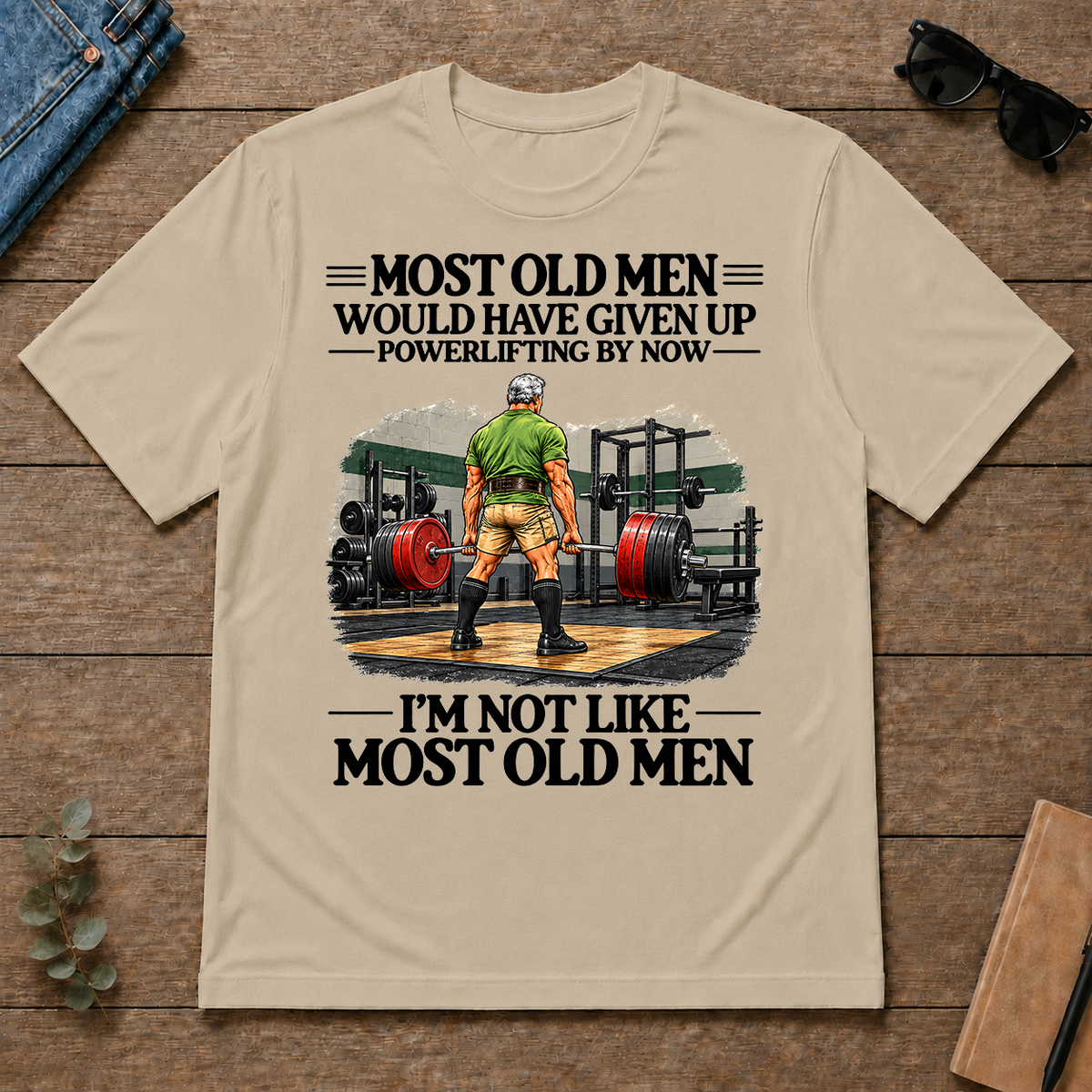 Most Old Man Would Have Given Up Power Lifting - sand - TS2D-Sand