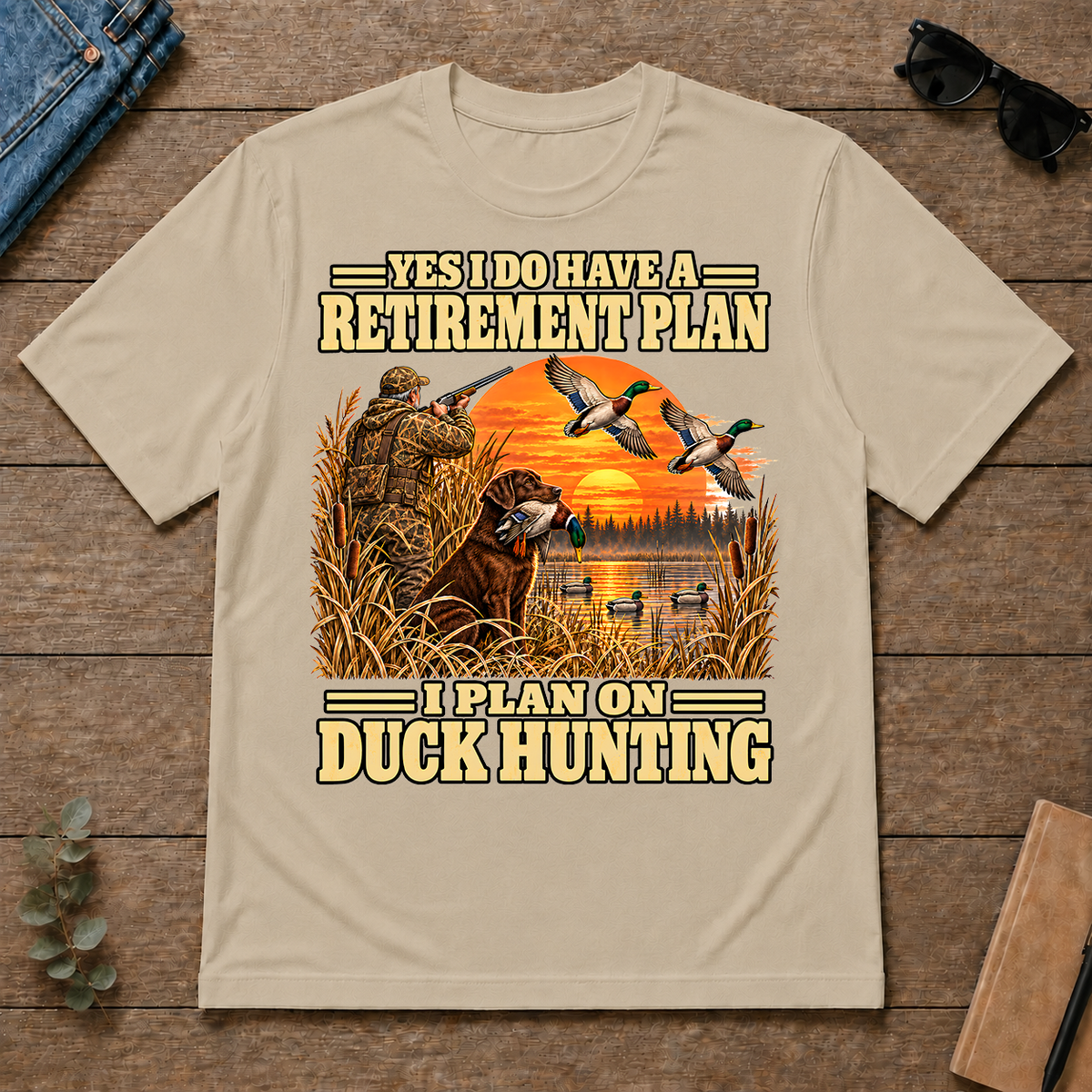 I Plan On Duck Hunting Vintage - sand - TS2D-Sand
