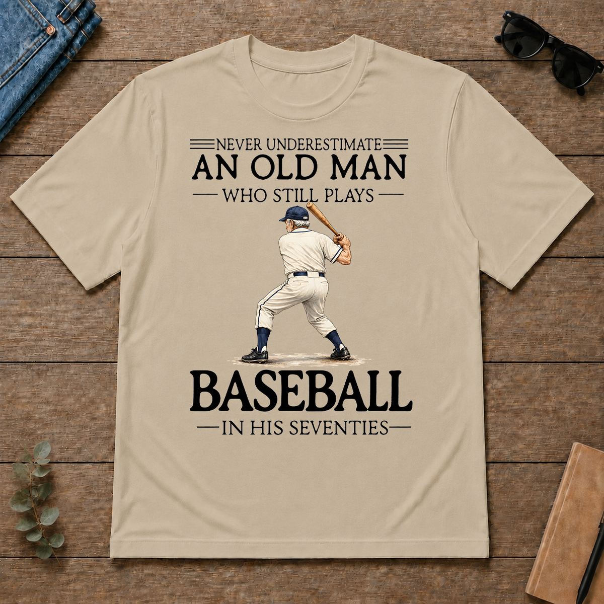 An Old Man Who Still Plays Baseball In His Seventies - sand - TS2D-Sand