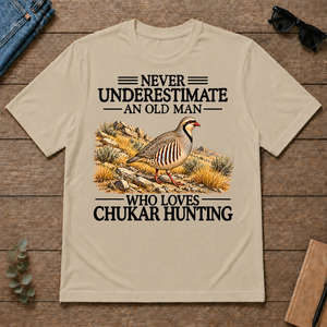 Never Underestimate An Old Man Who Loves Chukar Hunting - sand - TS2D-Sand