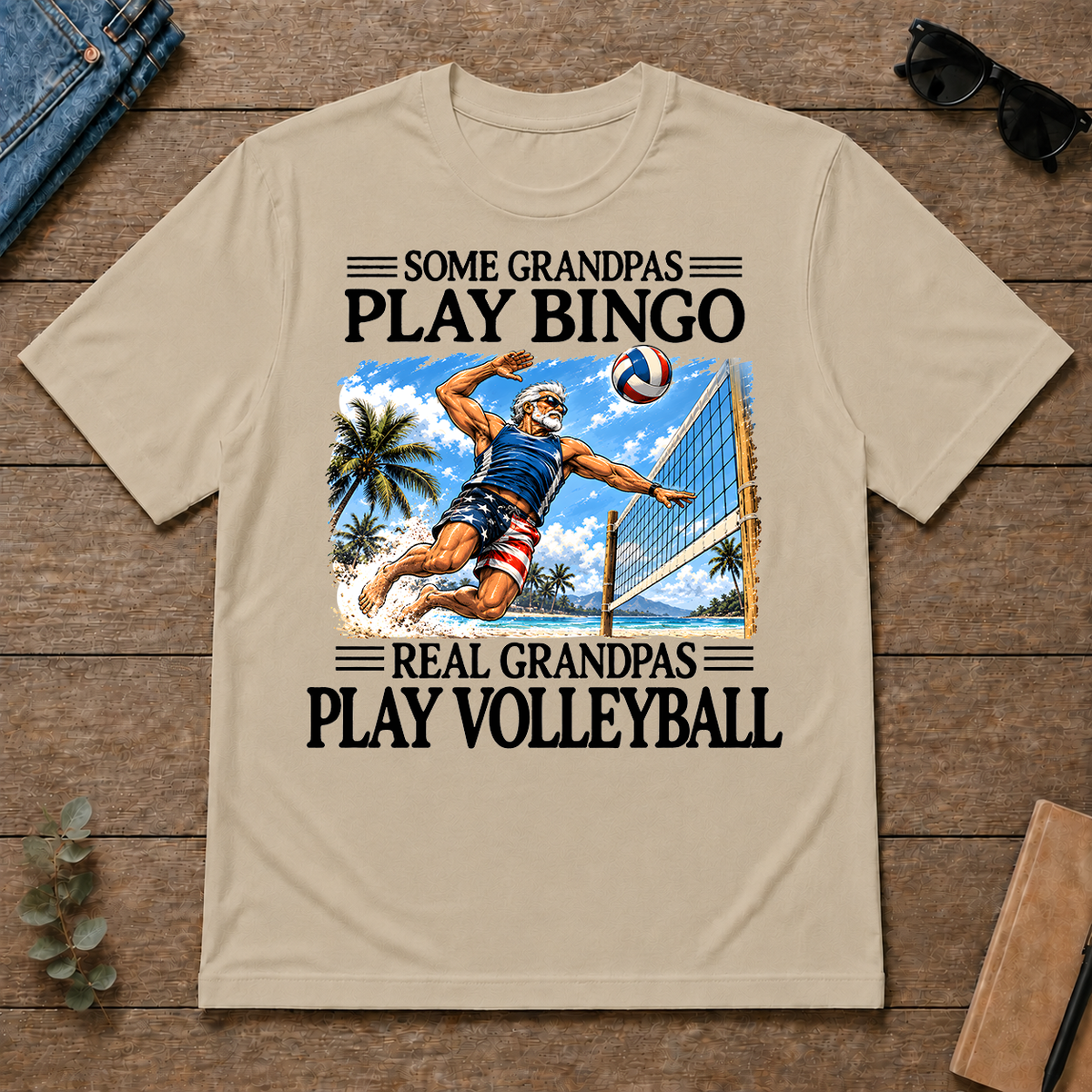 Some Grandpas Play Bingo Real Grandpas Play Volleyball - sand - TS2D-Sand