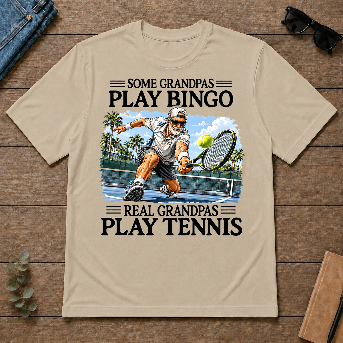 Some Grandpas Play Bingo Real Grandpas Play Tennis - sand - TS2D-Sand