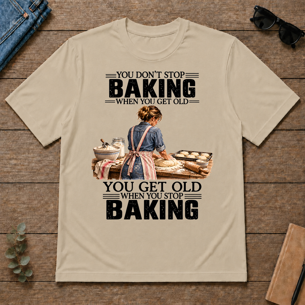 Vinatge You Get Old When You Stop Baking - sand - TS2D-Sand