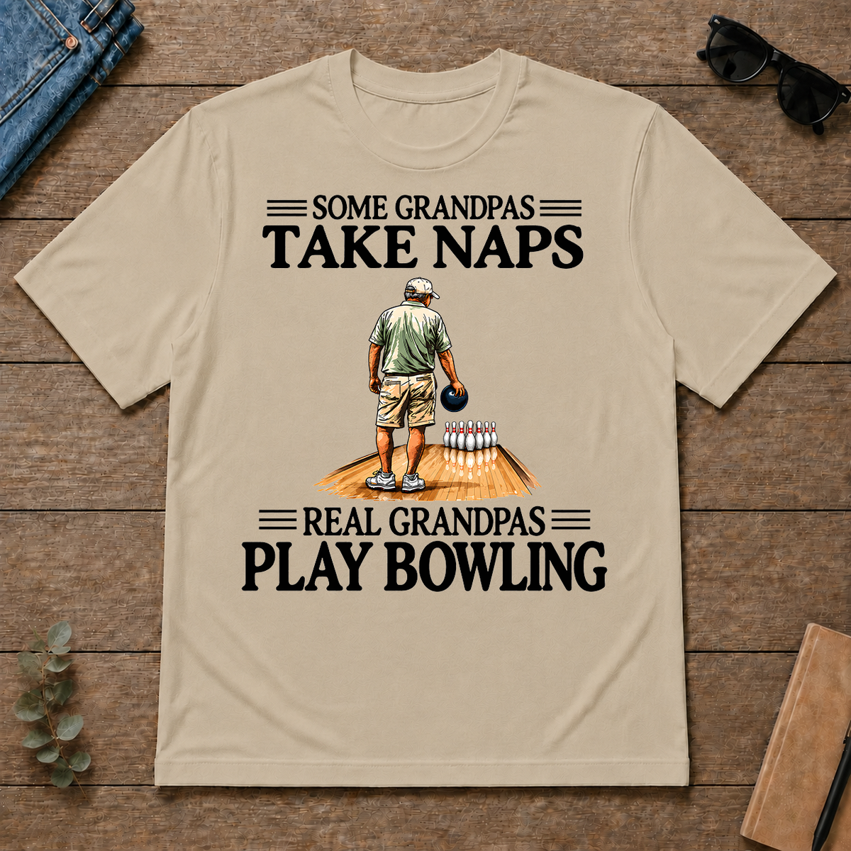 Real Grandpas Play Bowling Vintage - sand - TS2D-Sand