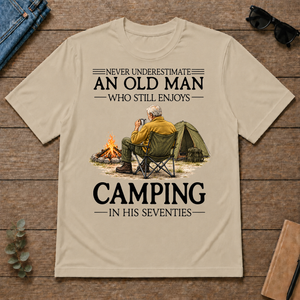 An Old Man Who Still Enjoys Camping In His Seventies - sand - TS2D-Sand