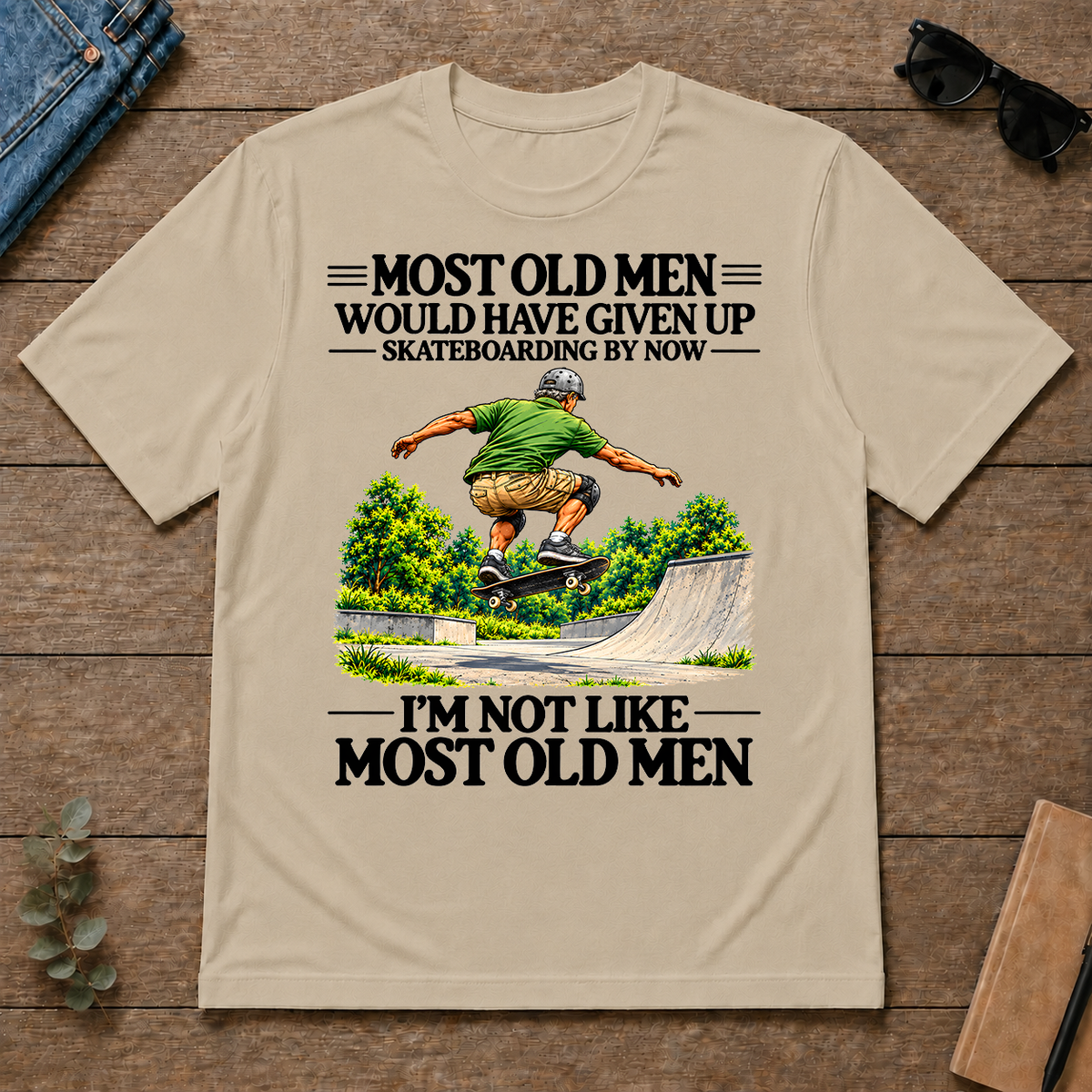 Most Old Man Would Have Given Up Skateboarding - sand - TS2D-Sand