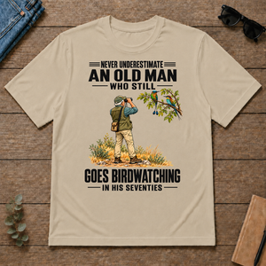 An Old Man Still Goes Birdwatching In His 70s - sand - TS2D-Sand