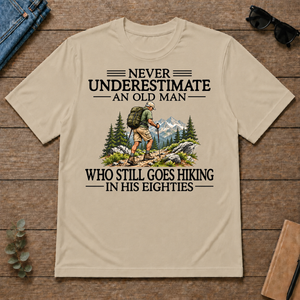 Never Underestimate An Old Man Hiking 80s - sand - TS2D-Sand