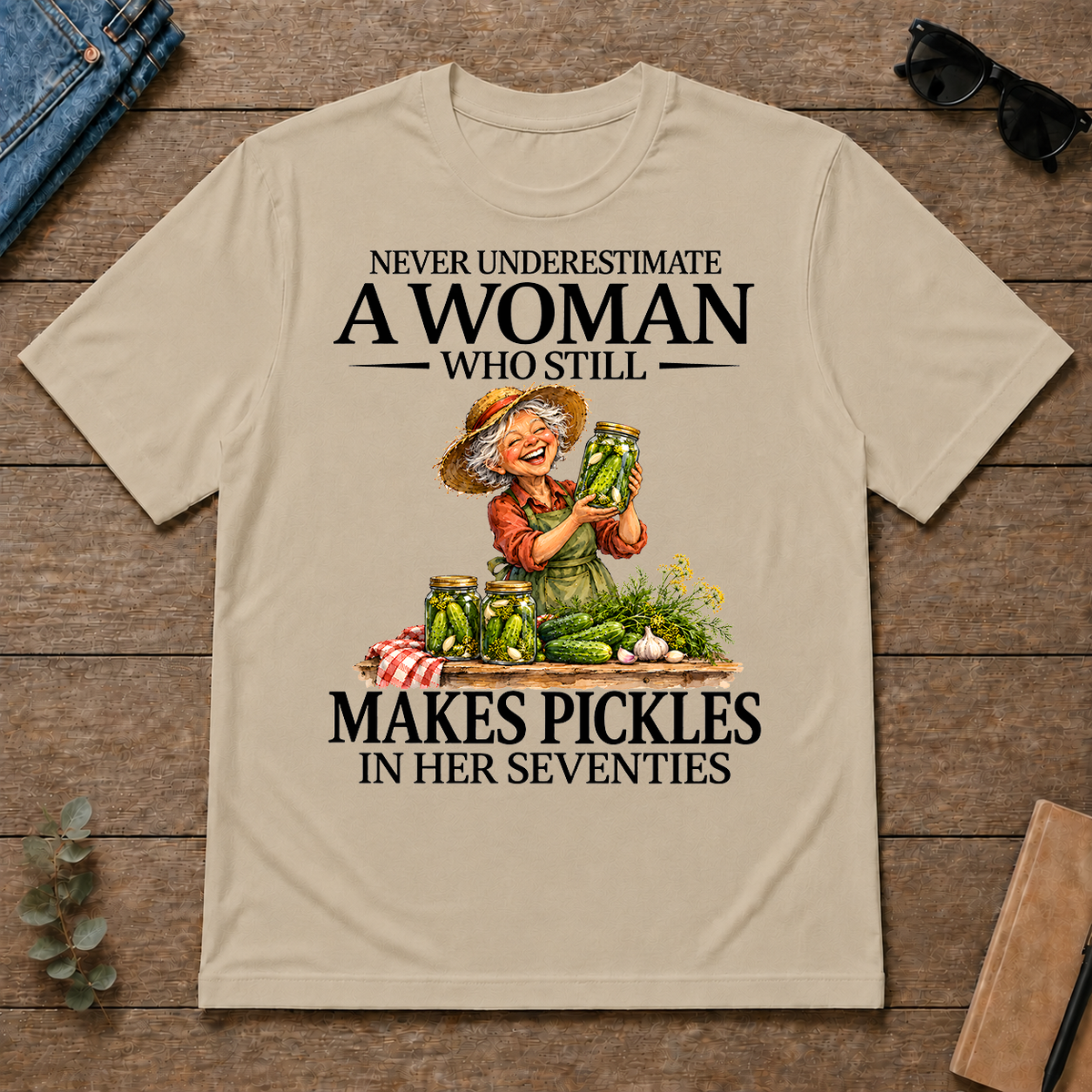 Funny A Woman Still Makes Pickles In Her Seventies - sand - TS2D-Sand