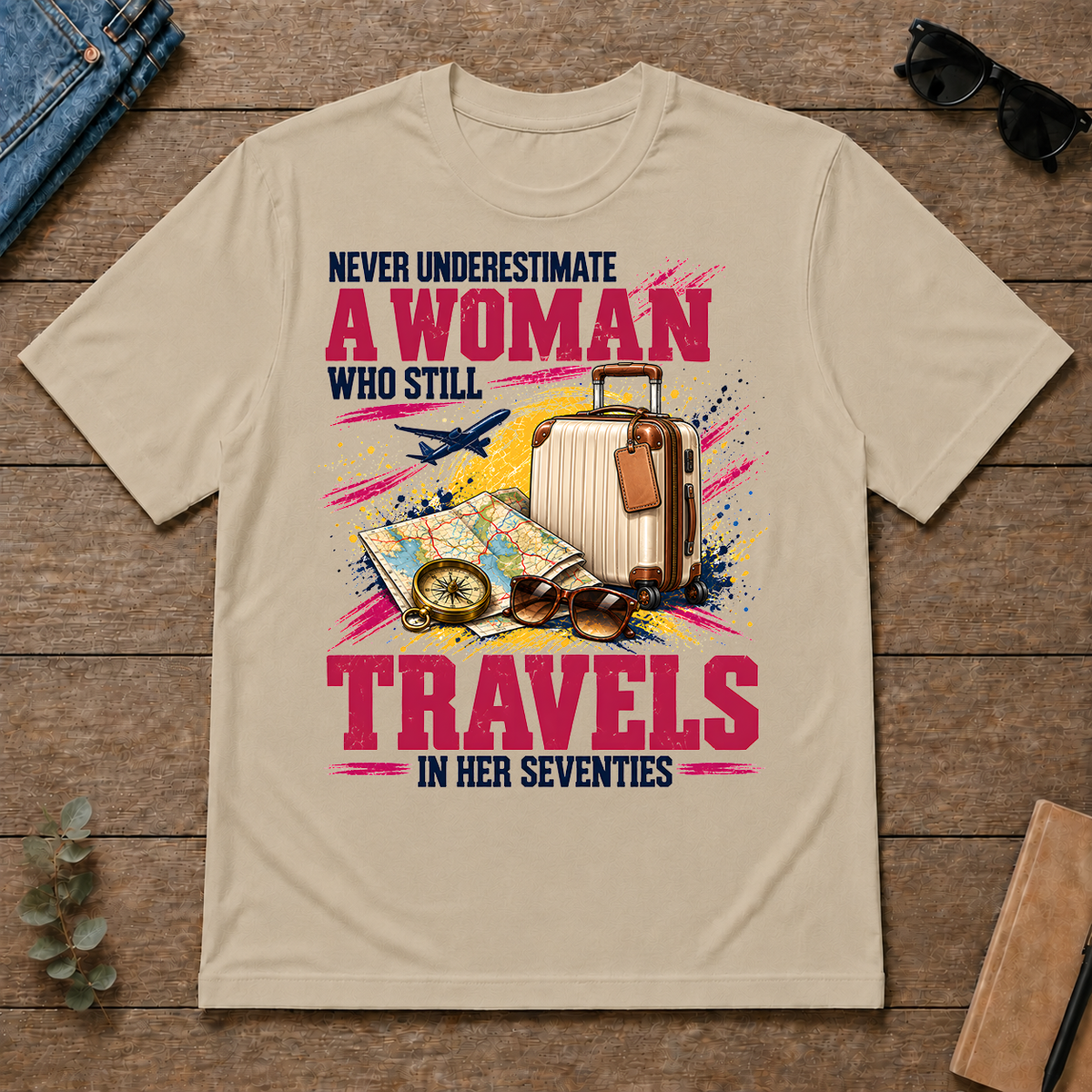 A Woman Still Travels In Her Seventies - sand - TS2D-Sand