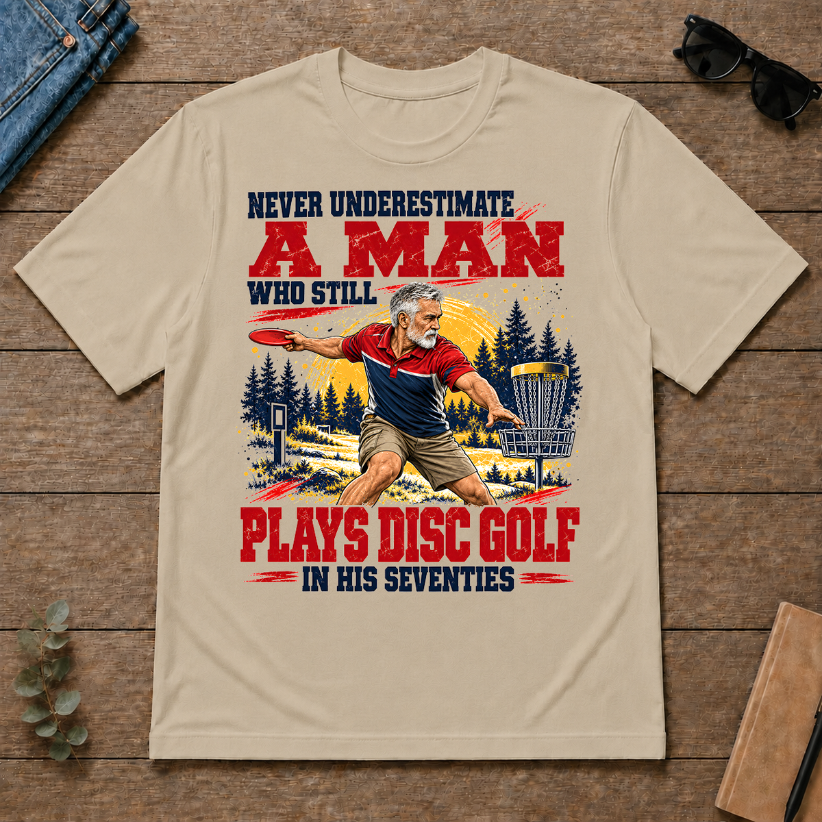 A Man Still Plays Disc Golf In His 70s - sand - TS2D-Sand