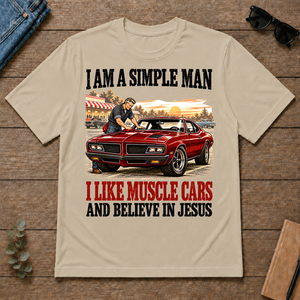 I Like Muscle Cars And Believe In Jesus - sand - TS2D-Sand