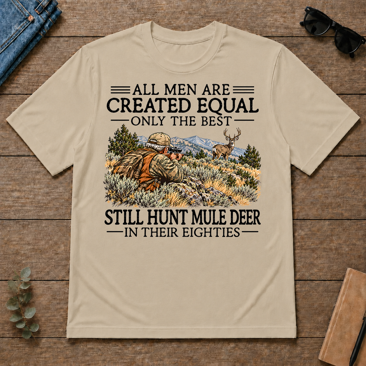 All Men Are Created Equal Mule Deer Hunting 80s - sand - TS2D-Sand
