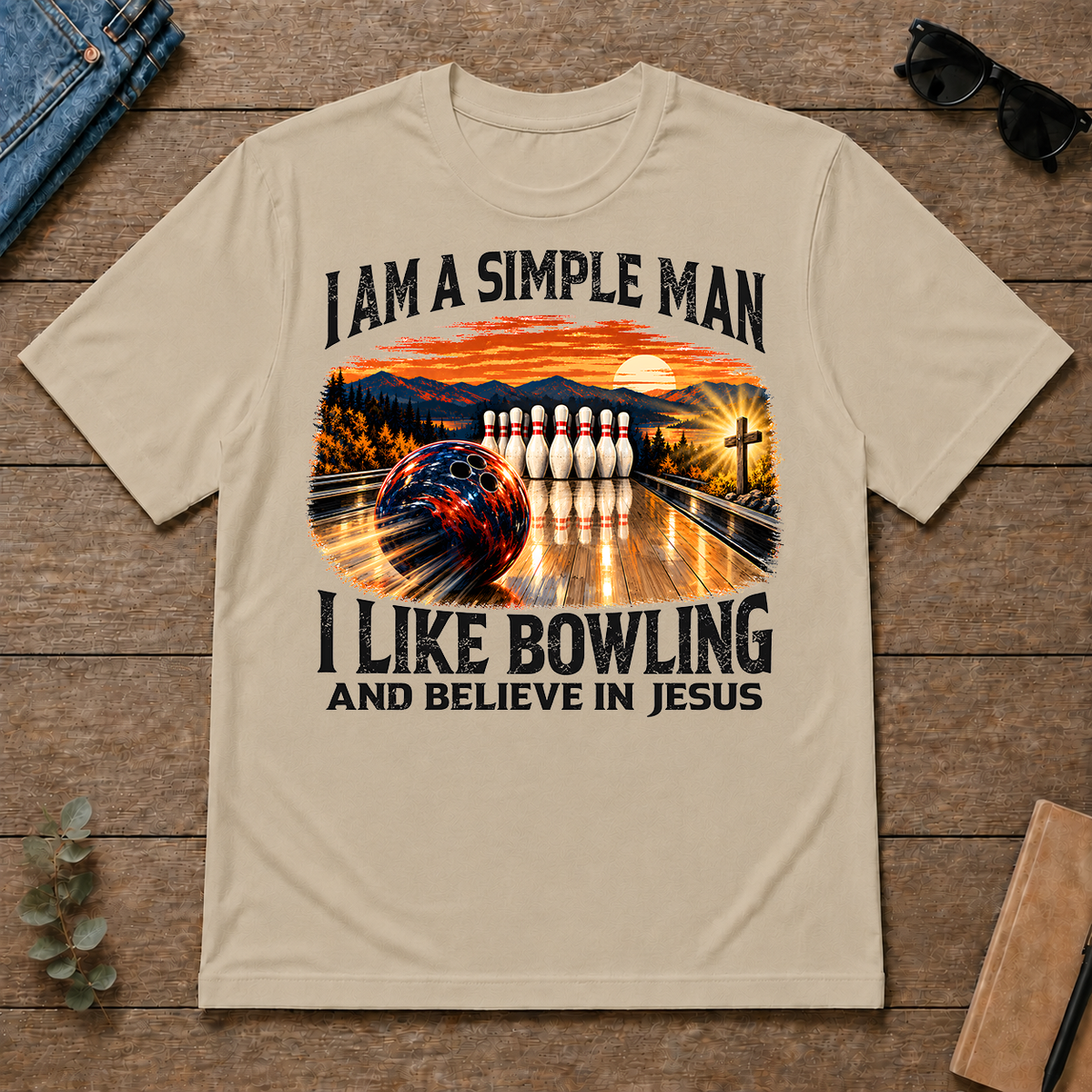 I Am Simple Man I Like Bowling - sand - TS2D-Sand