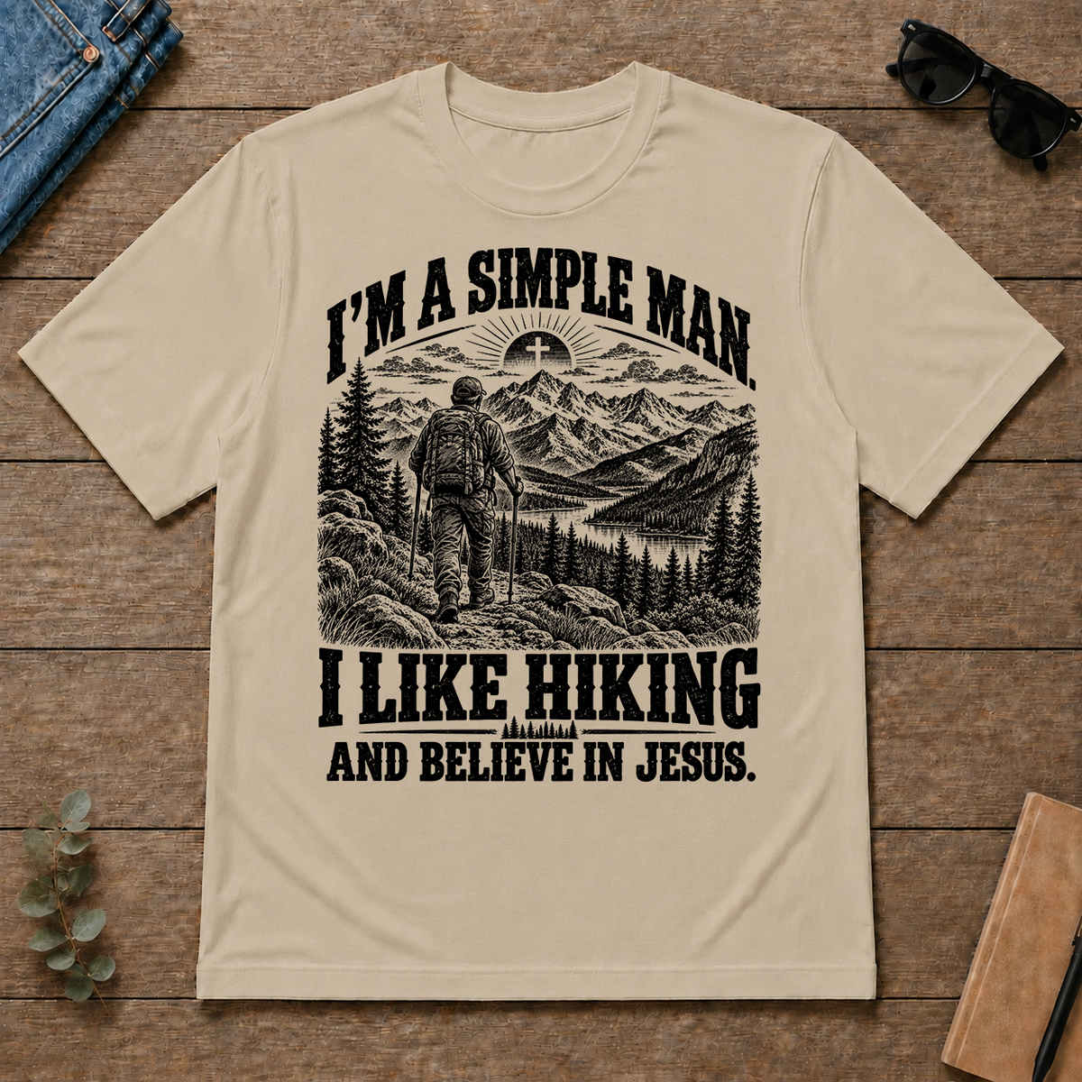 I like Hiking Believe In Jesus - sand - TS2D-Sand