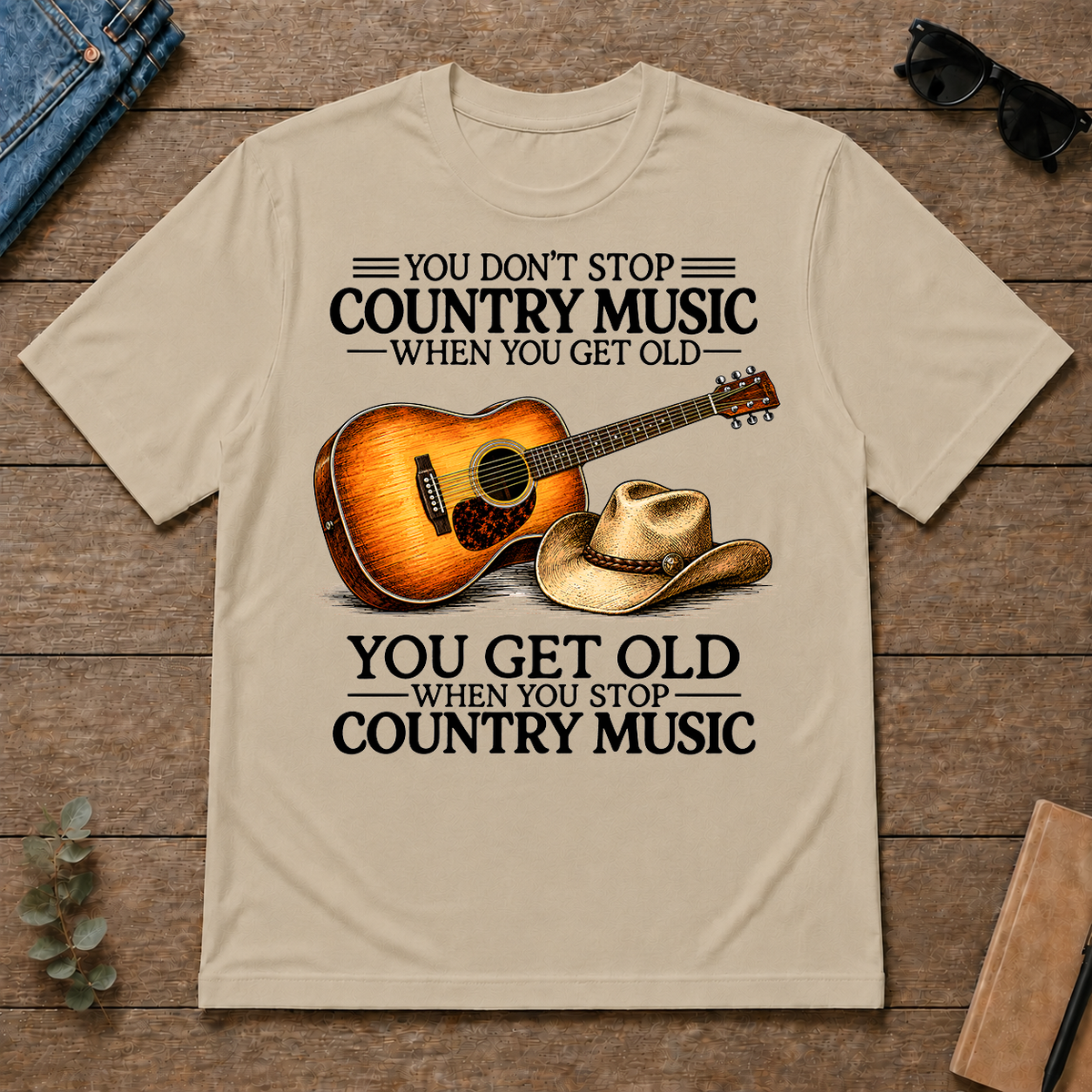 Don't Stop Playing Country Music Vintage Art - sand - TS2D-Sand