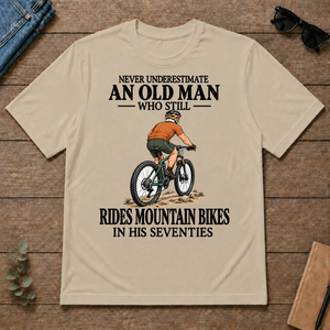 An Old Man Still Rides Mountain Bikes In His Seventies - sand - TS2D-Sand